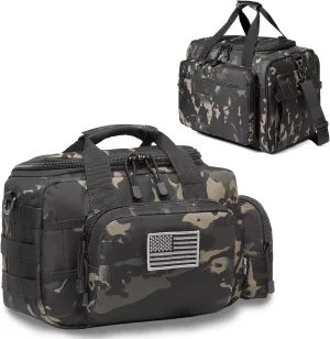 Range Bag Small for 2X Pistol (Black Camo)   Range Bag Large for 4  Pistol (Black Camo), Lockable Zipper, Durable material, Compact Design