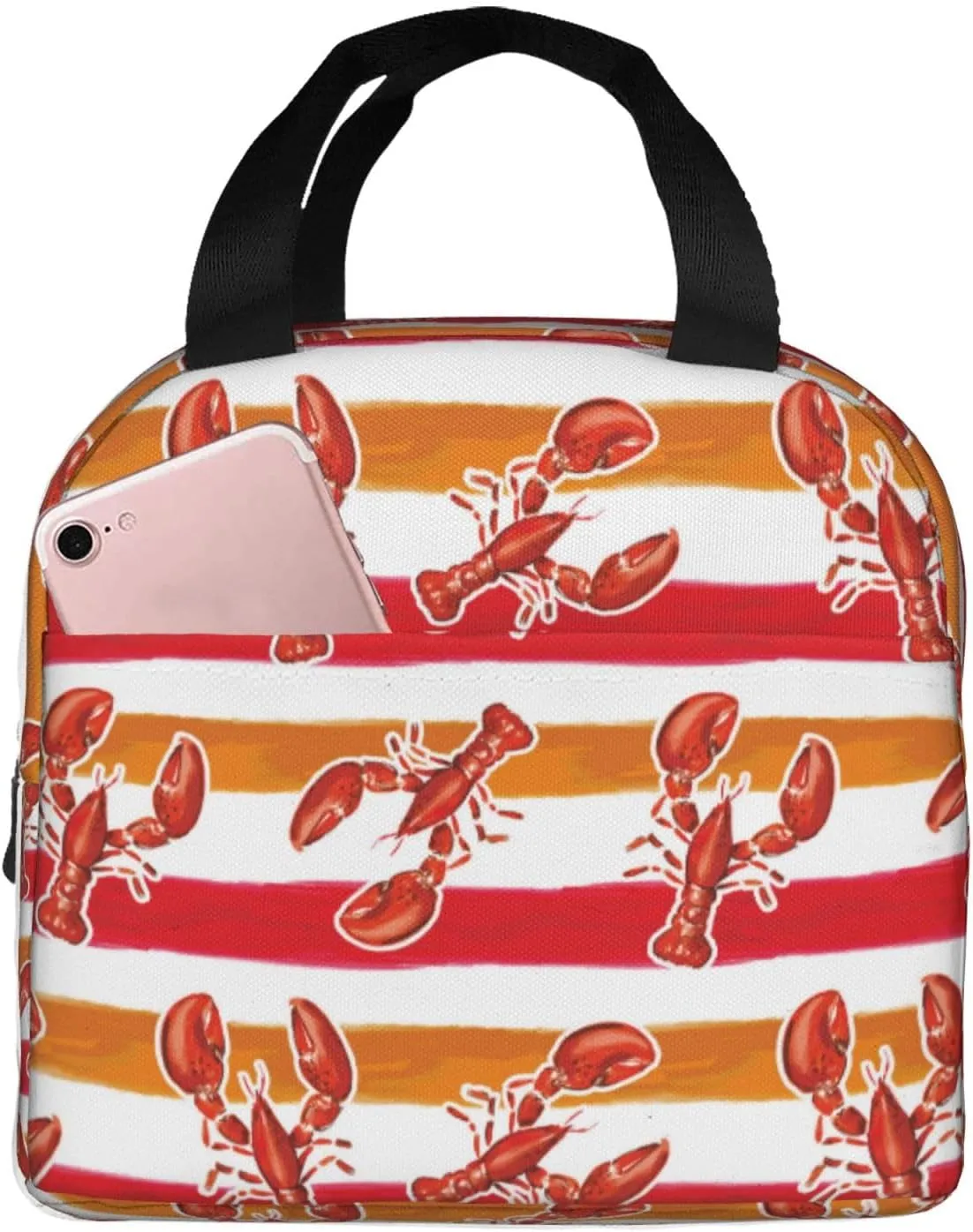 Red Lobster Lunch Box Bag for Women Men, Insulated Lunch Bag Cooler Bag, Large Capacity Leakproof Reusable Lunch Tote for Work Office Picnic Travel