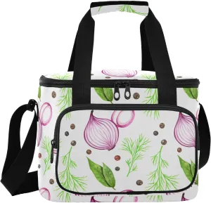 Red Onion Pepper White Insulated Cooler Bag for Women Men Leakproof 24 Can Camping Cooling Bags for Beach Work Road Trip