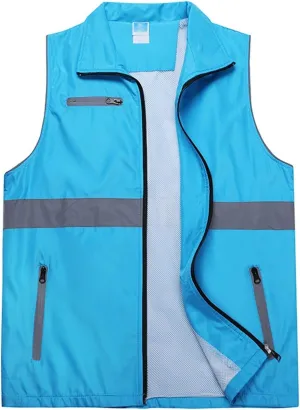 reflective clothing Reflective vest worker breathable vest riding protective safety clothing sanitation traffic construction clothes jacket reflecting suit(XL size)
