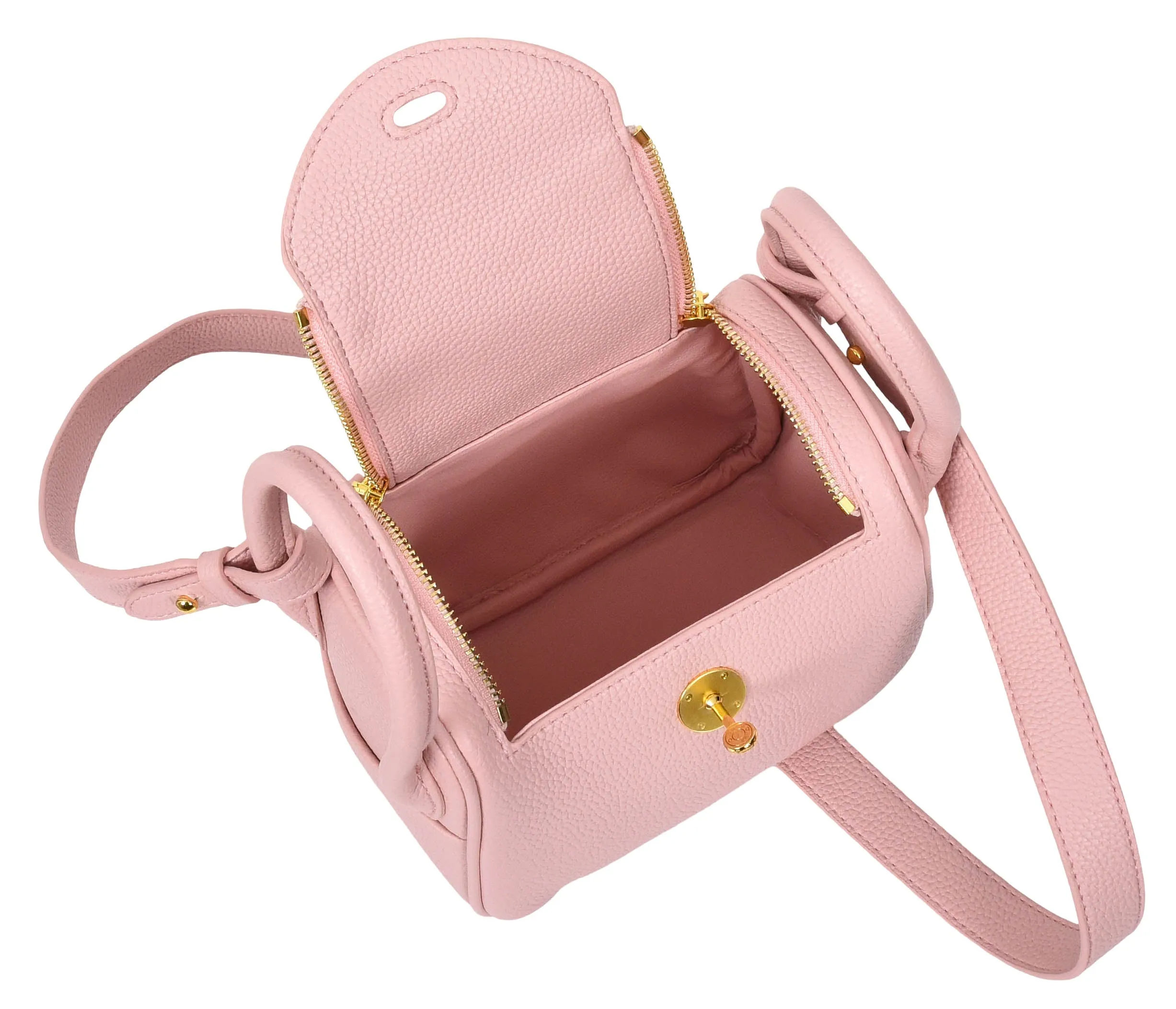 Regina Women's Faux Leather Mini Shoulder Strap Bag Pink