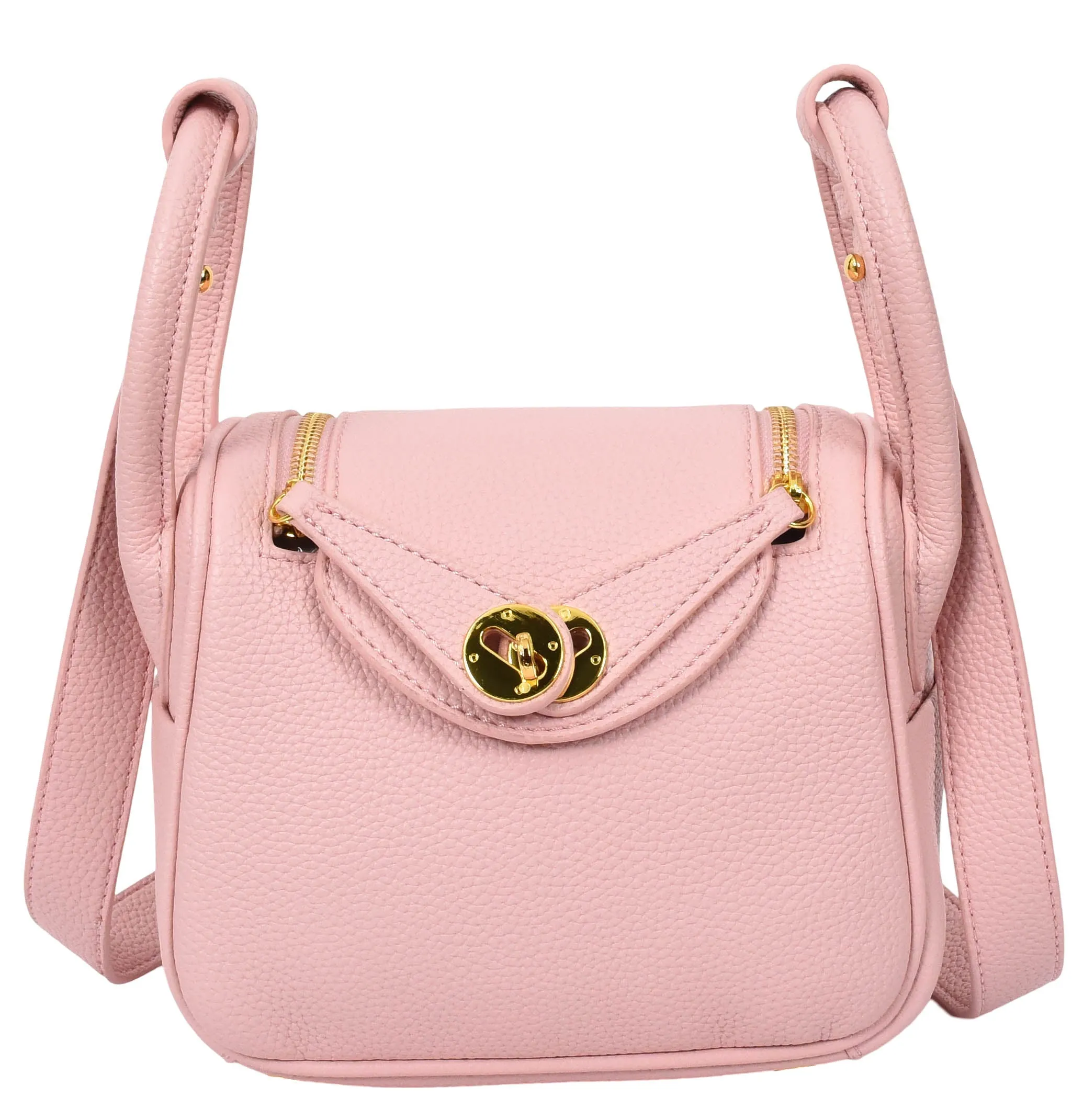 Regina Women's Faux Leather Mini Shoulder Strap Bag Pink