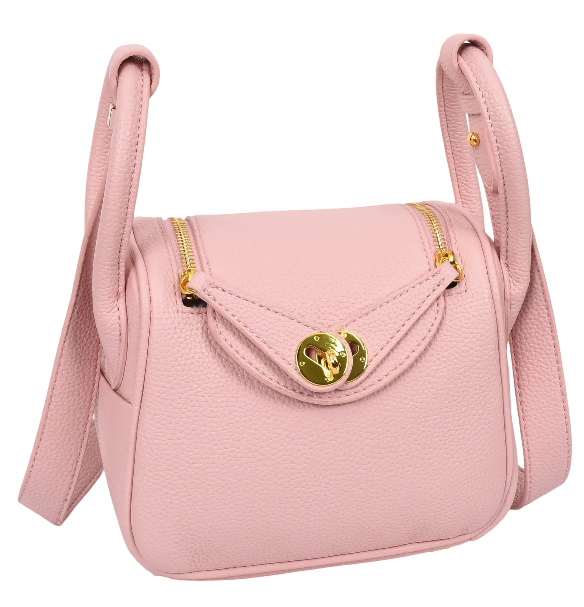 Regina Women's Faux Leather Mini Shoulder Strap Bag Pink