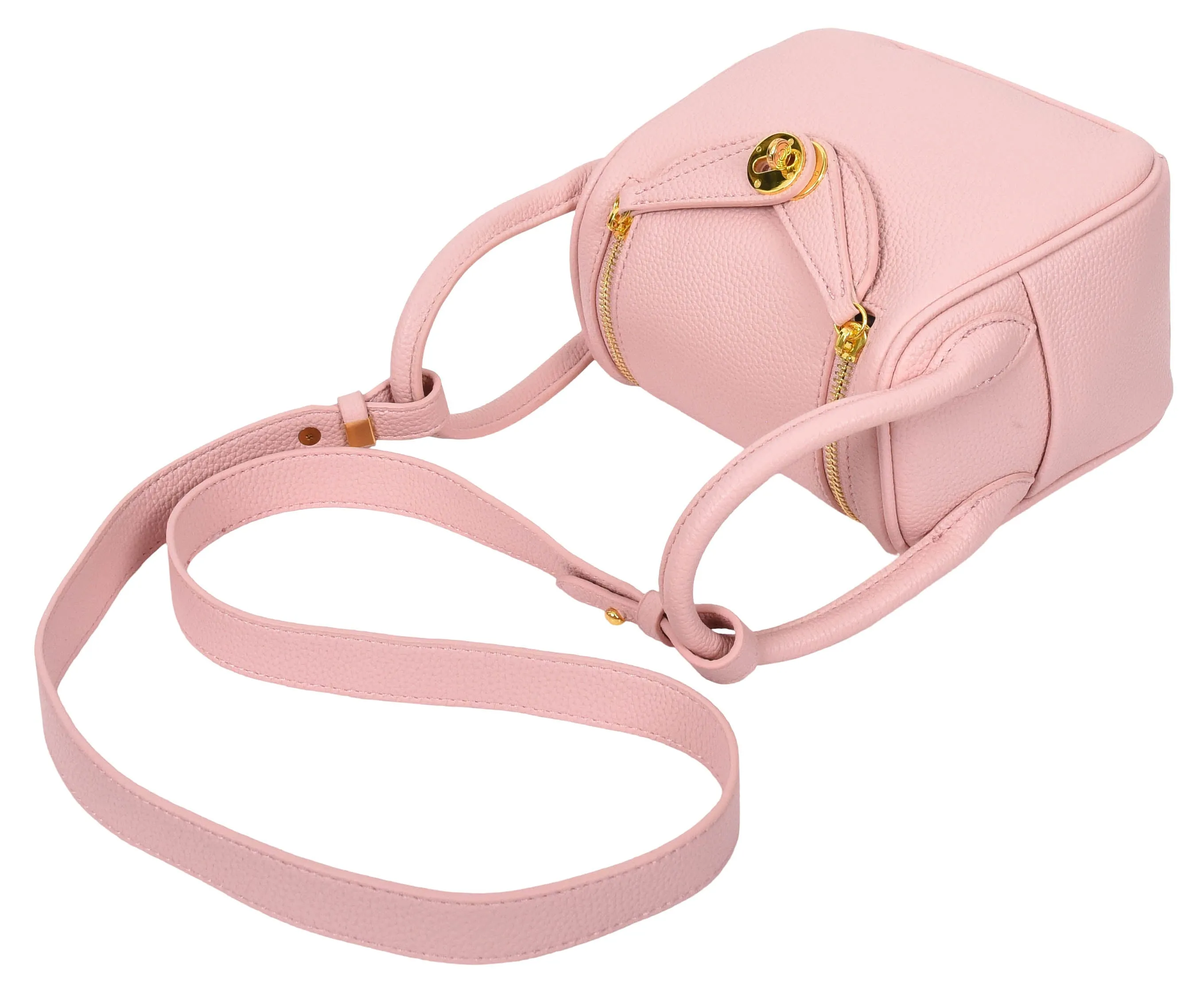 Regina Women's Faux Leather Mini Shoulder Strap Bag Pink