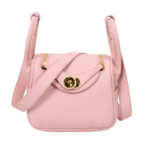 Regina Women's Faux Leather Mini Shoulder Strap Bag Pink