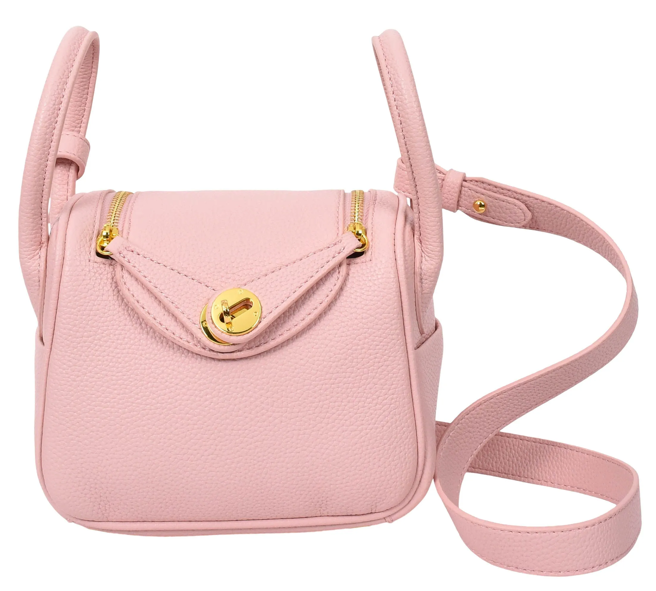 Regina Women's Faux Leather Mini Shoulder Strap Bag Pink
