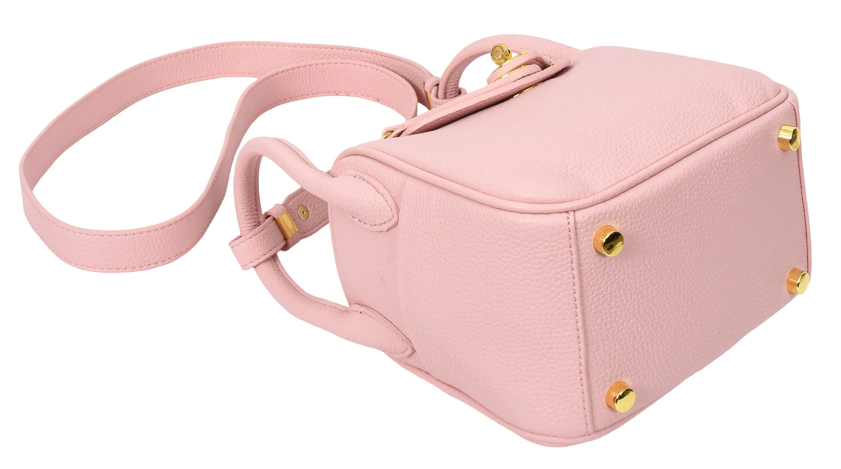 Regina Women's Faux Leather Mini Shoulder Strap Bag Pink