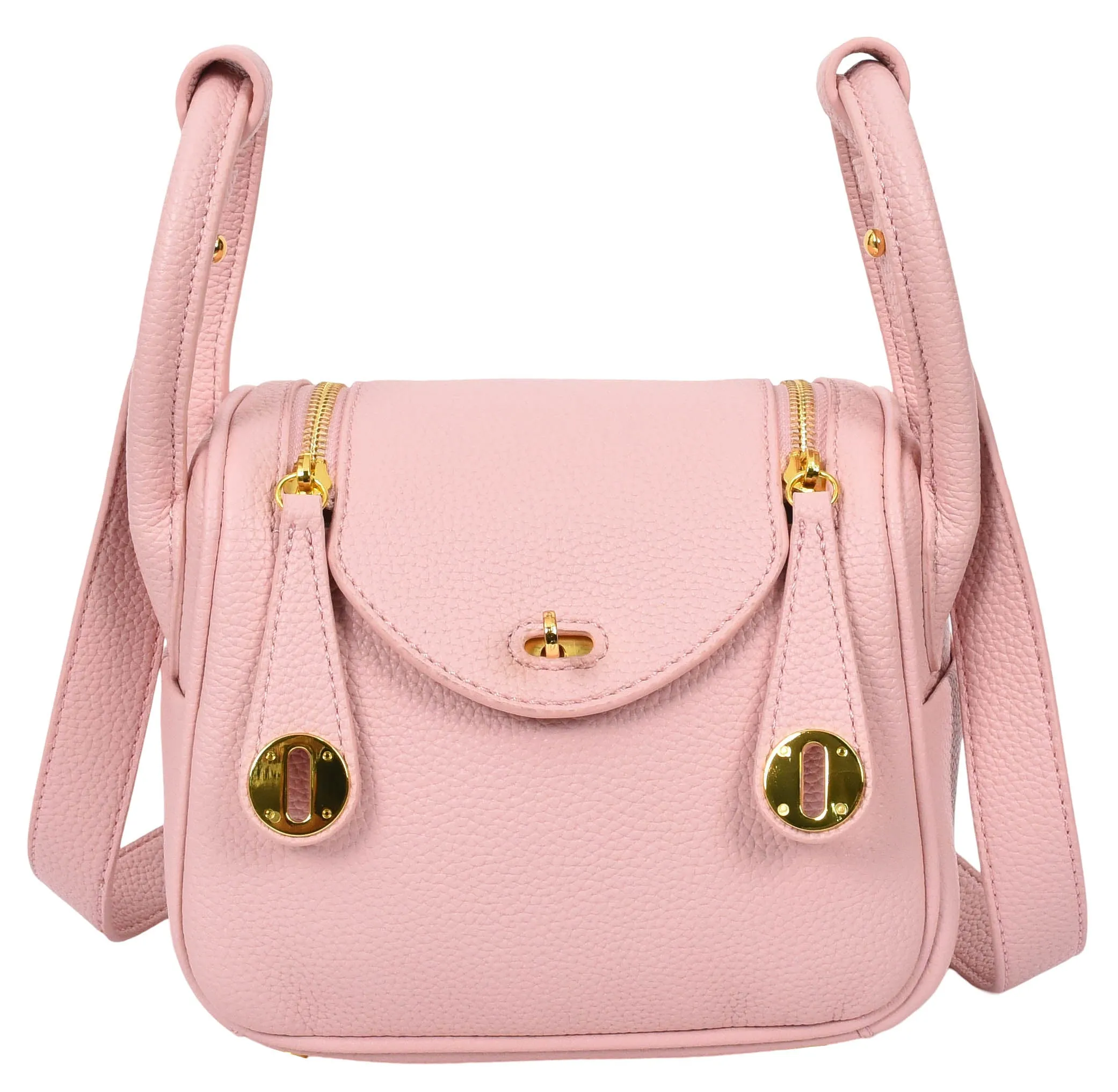 Regina Women's Faux Leather Mini Shoulder Strap Bag Pink