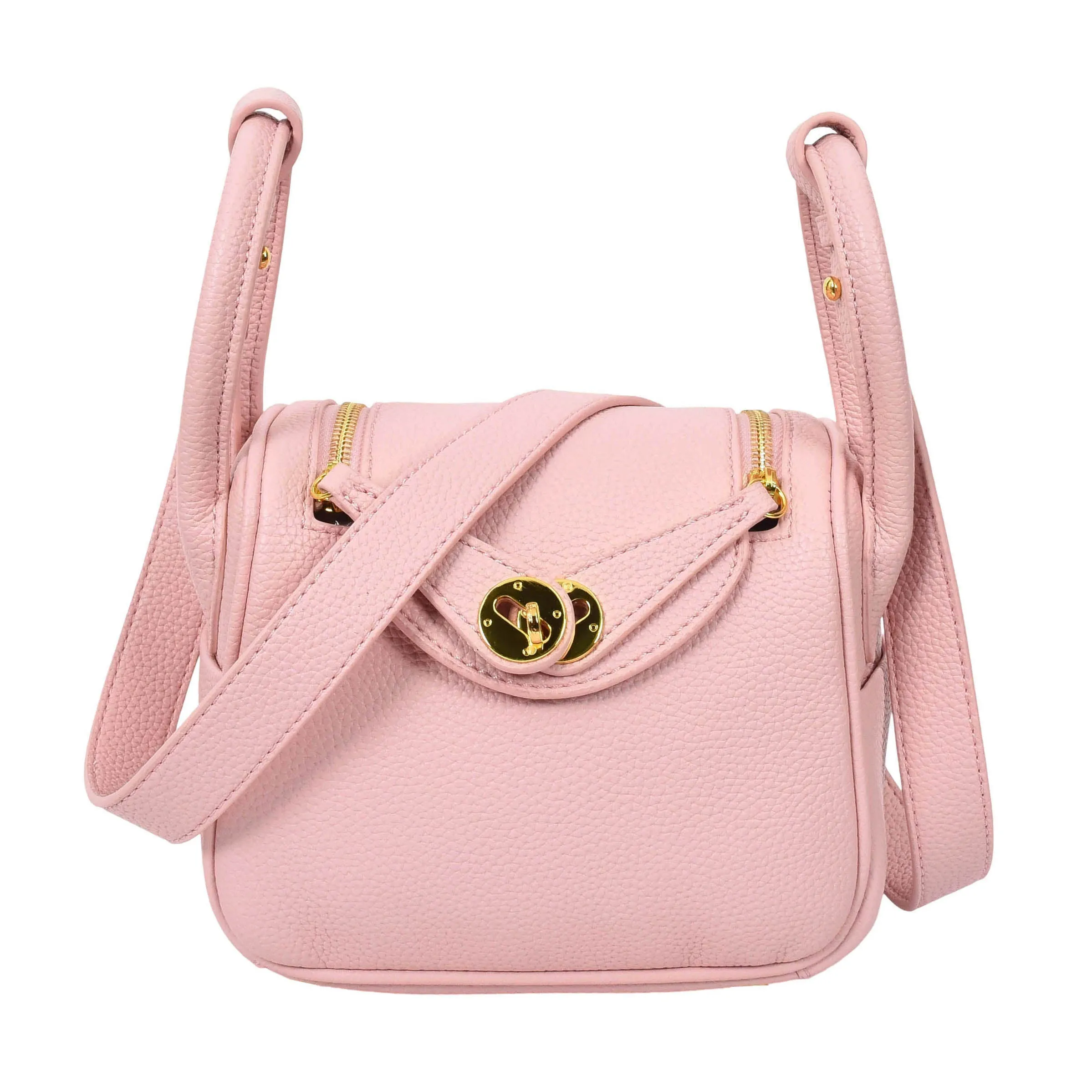 Regina Women's Faux Leather Mini Shoulder Strap Bag Pink