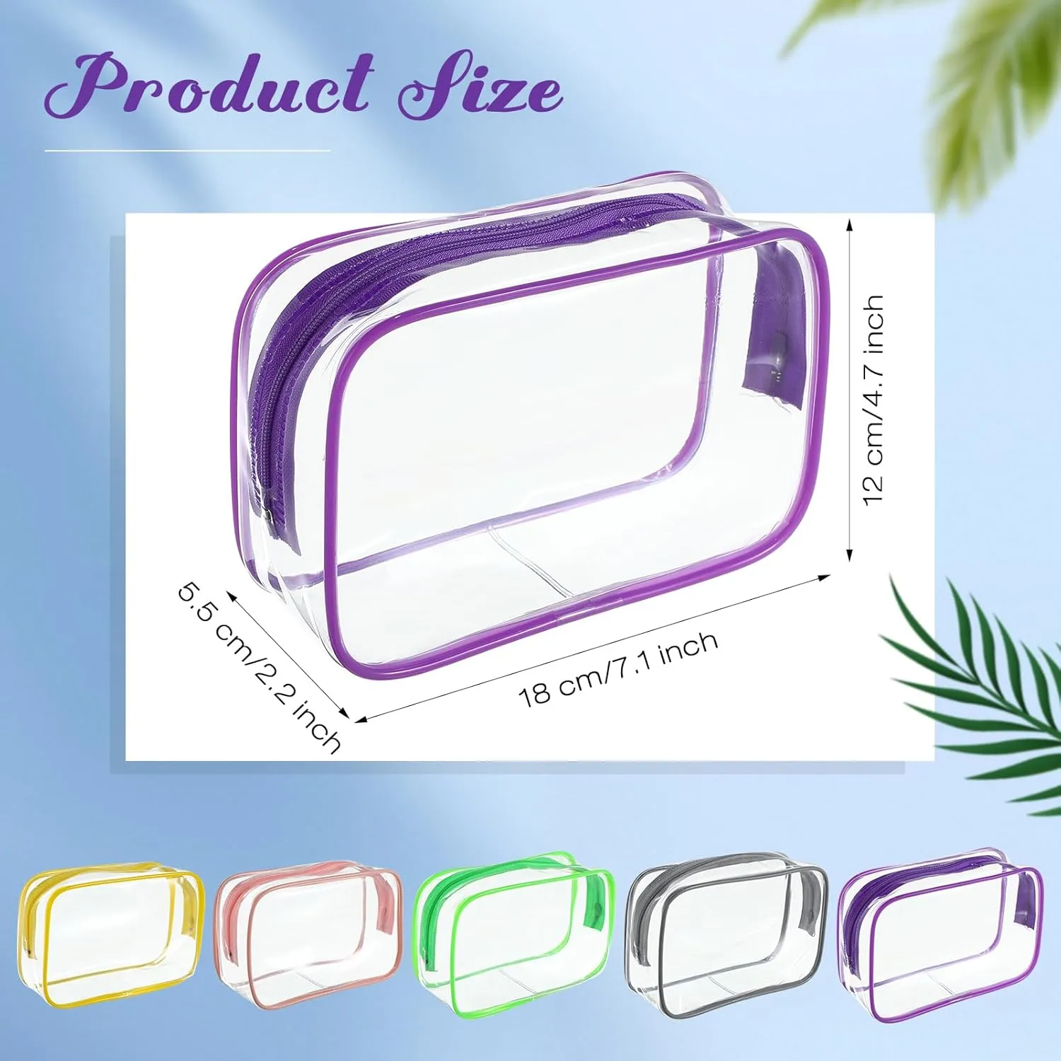 Reginary 25 Pcs Clear Makeup Bags Bulk Cosmetic Bags with Zipper Travel Toiletry Bags Waterproof Portable Transparent Zippered Pouches for Women Men Travel Bathroom Business (Bright Color)