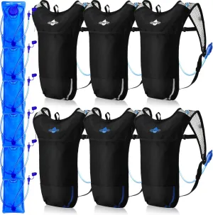 Reginary 6 Pack Hydration Backpack Set with 2l Water Bladder, Lightweight Water Backpack Outdoor for Hiking Hydration Pack with Water Bladder for Adults Running Cycling Biking