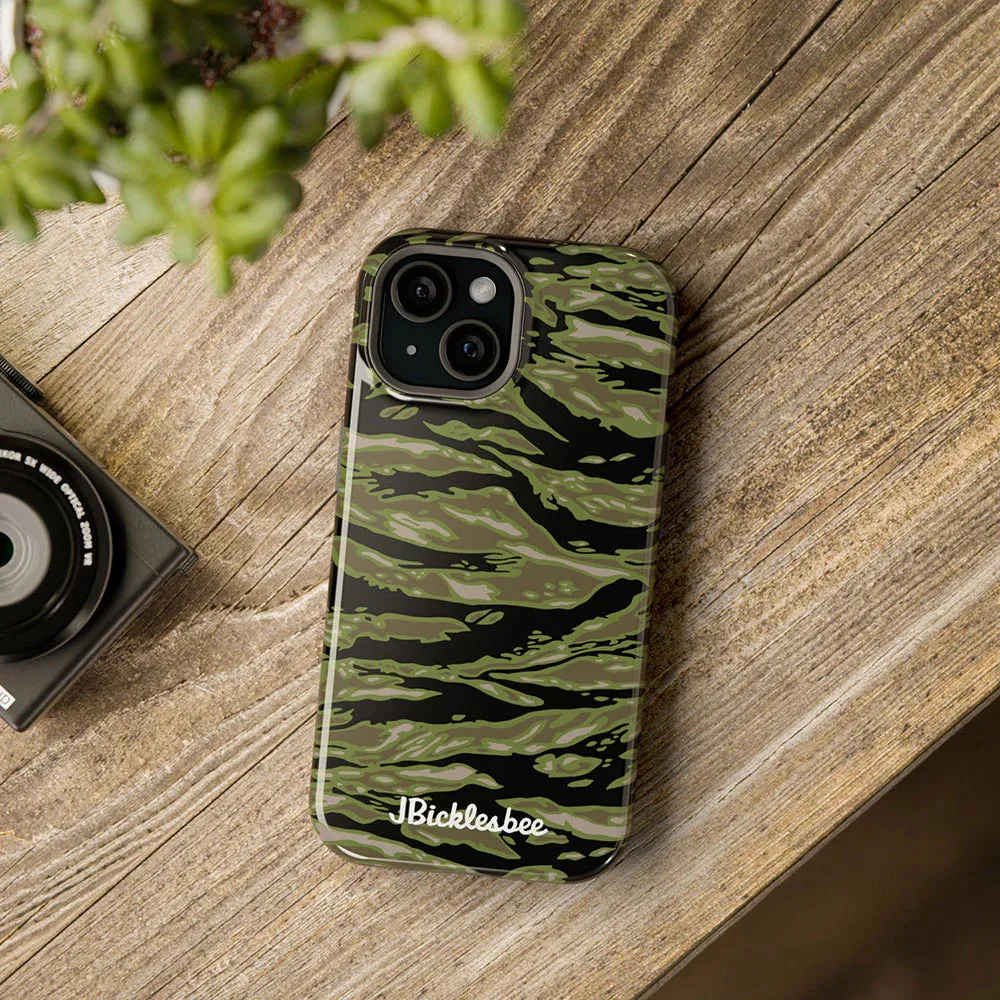 Retro Woodland Camo Tiger Stripe MagSafe iPhone Case