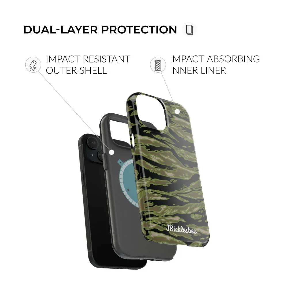 Retro Woodland Camo Tiger Stripe MagSafe iPhone Case