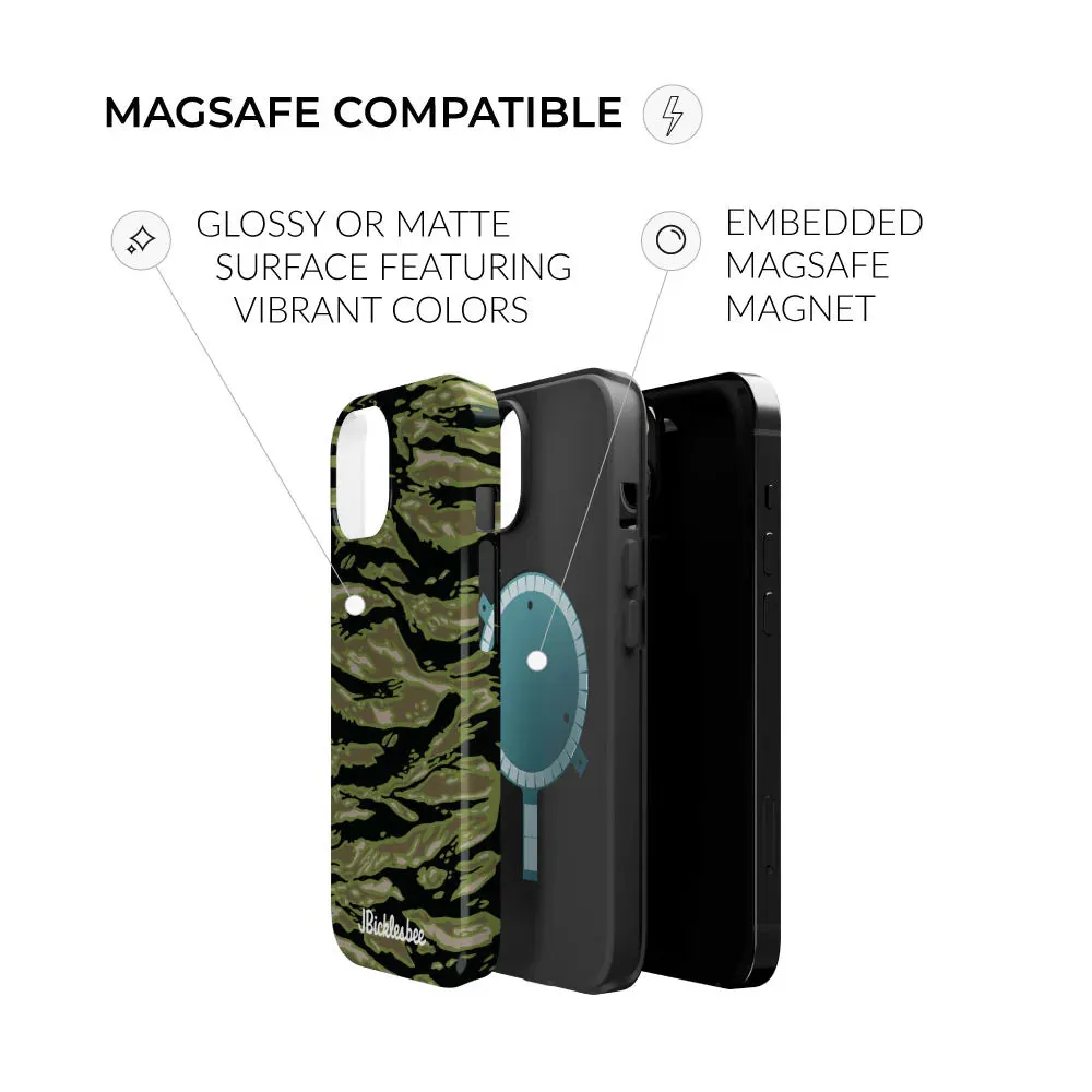 Retro Woodland Camo Tiger Stripe MagSafe iPhone Case