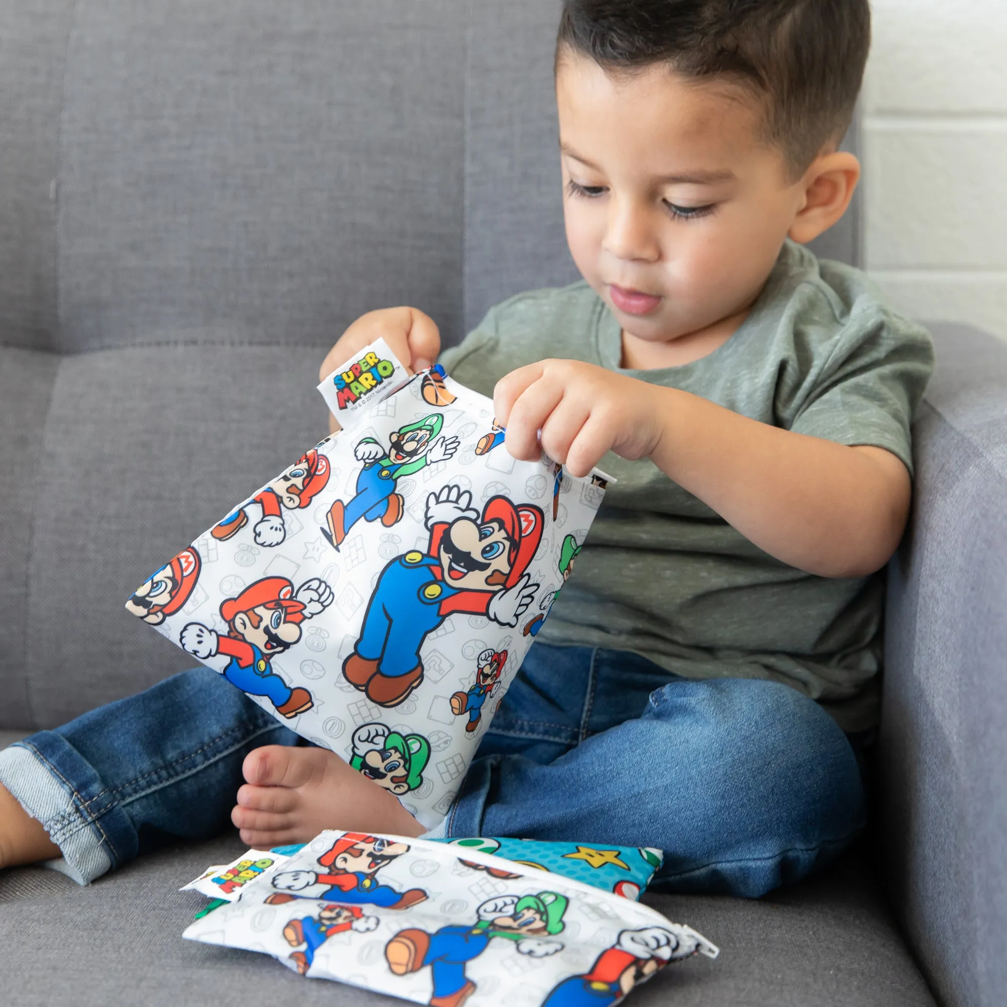 Reusable Snack Bag, Large: Super Mario™ & Luigi