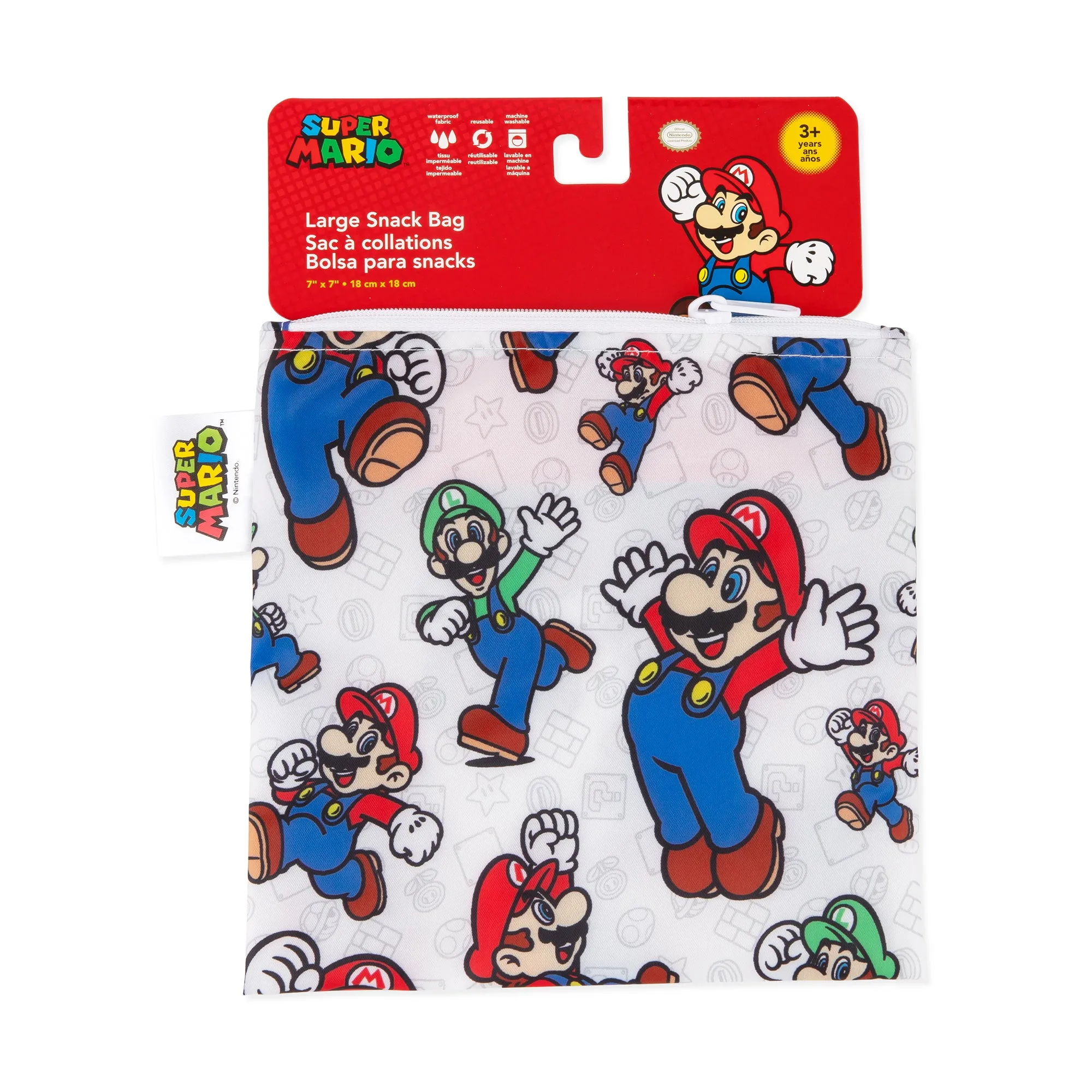 Reusable Snack Bag, Large: Super Mario™ & Luigi