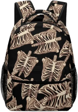Ribcage Backpacks for Laptop Casual Daypack Backpack with 1 Main Compartment for Travel Work