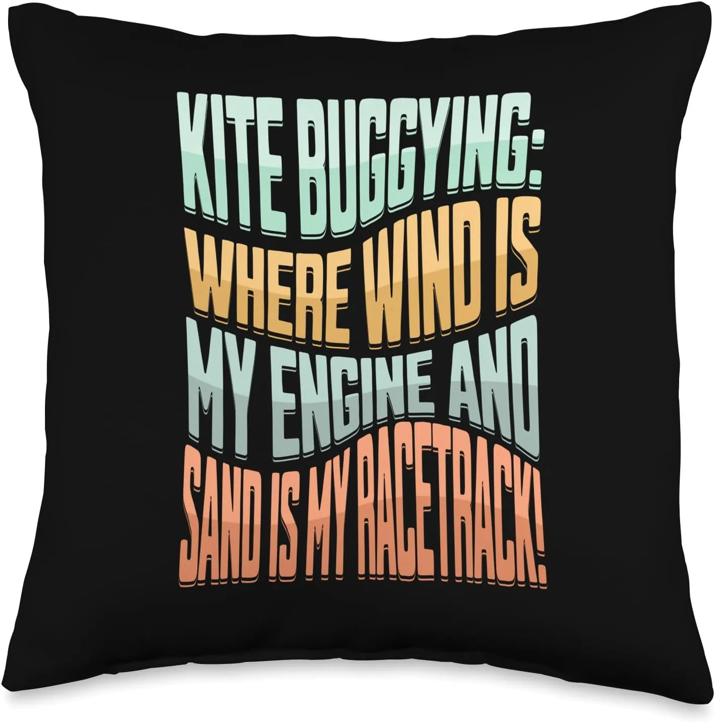 Ride Surfing Kite Buggying Throw Pillow, 16x16, Multicolor