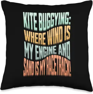 Ride Surfing Kite Buggying Throw Pillow, 16x16, Multicolor