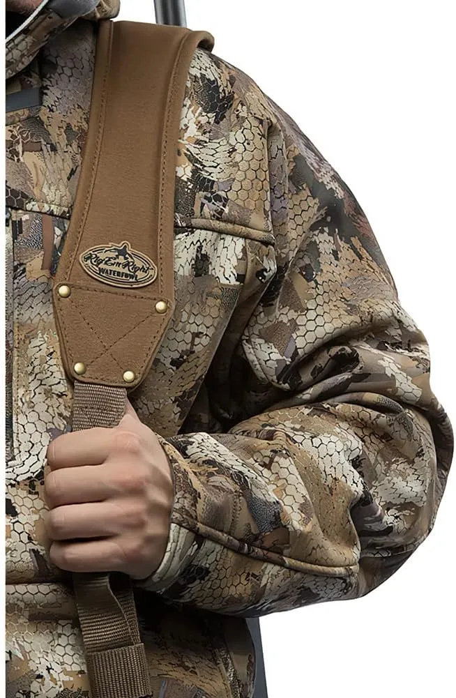 Rig'Em Right Waterfowl High Brass Classic Non-Slip Gun Sling with Brass Rivets and Cinch Buckle - Universal Metal Gun Clips Included