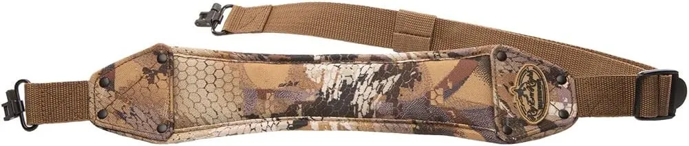 Rig'Em Right Waterfowl High Brass Classic Non-Slip Gun Sling with Brass Rivets and Cinch Buckle - Universal Metal Gun Clips Included