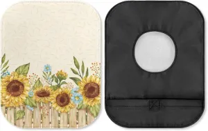 Rnyleeg 4-Piece Ostomy Pouch Covers for Women Sunflower Colostomy Supplies for Home Work Travel Portable Ostomy Bag Accessories