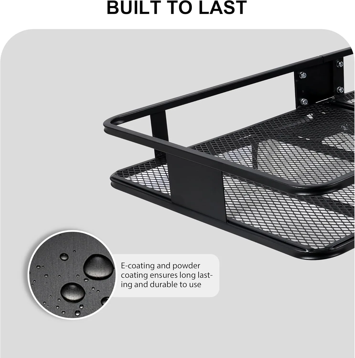 Rockland Steel Folding Hitch Mount Cargo Carrier, 60" x 24" x 6", 500 LBS Capacity, Heavy Duty Trailer Hitch Cargo Carrier, Foldable Hitch Rack Basket, Fits 2" Receiver for Cars SUVs Vans Trailers