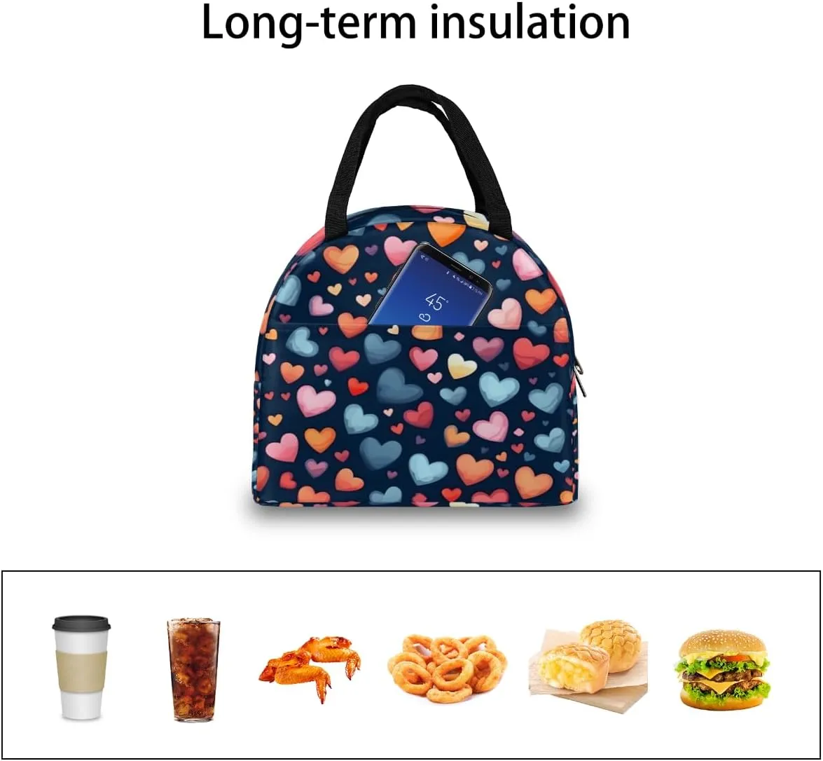 Romance Art Design Lunch Tote Bag Reusable Insulated Bags Waterproof Adult Portable Meal Cooler Pack for Women Men Picnic Office Work Travel