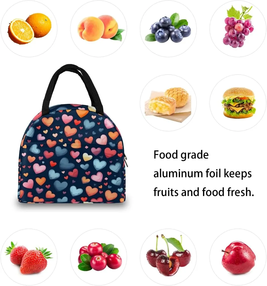 Romance Art Design Lunch Tote Bag Reusable Insulated Bags Waterproof Adult Portable Meal Cooler Pack for Women Men Picnic Office Work Travel