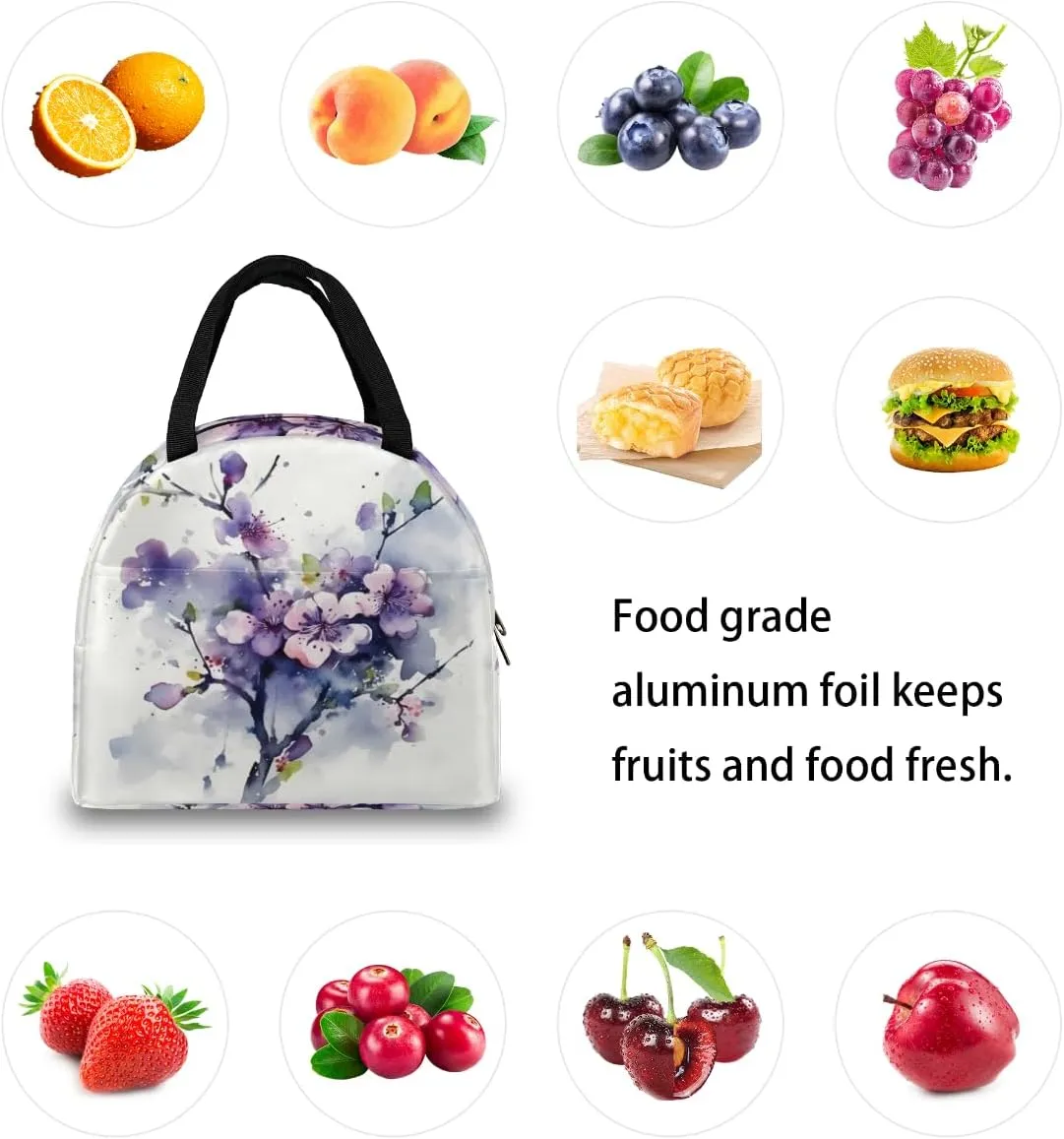 Romance Art Pattern Lunch Tote Bag Reusable Insulated Bags Waterproof Adult Portable Meal Cooler Pack for Women Men Picnic Office Work Travel