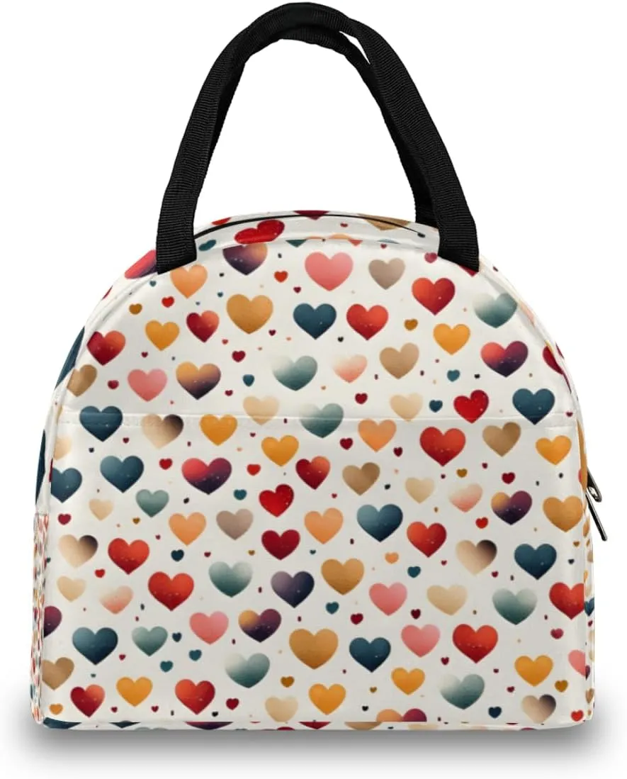 Romance Decor Pattern Lunch Tote Bag Reusable Insulated Bags Waterproof Adult Portable Meal Cooler Pack for Women Men Picnic Office Work Travel