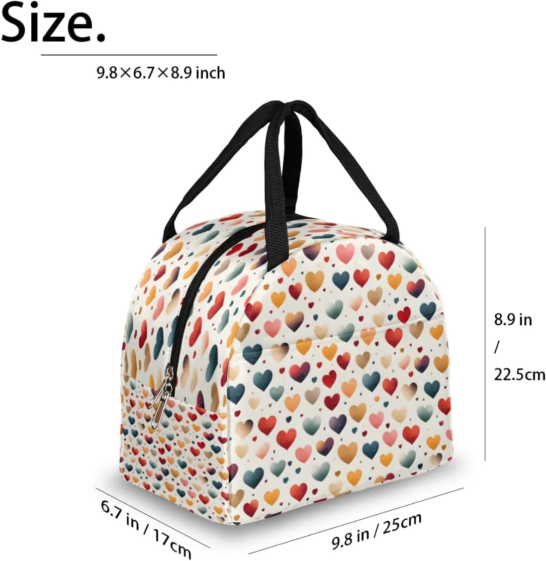 Romance Decor Pattern Lunch Tote Bag Reusable Insulated Bags Waterproof Adult Portable Meal Cooler Pack for Women Men Picnic Office Work Travel