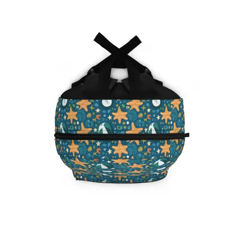 Roomy Marine Creatures Backpack Adjustable Straps