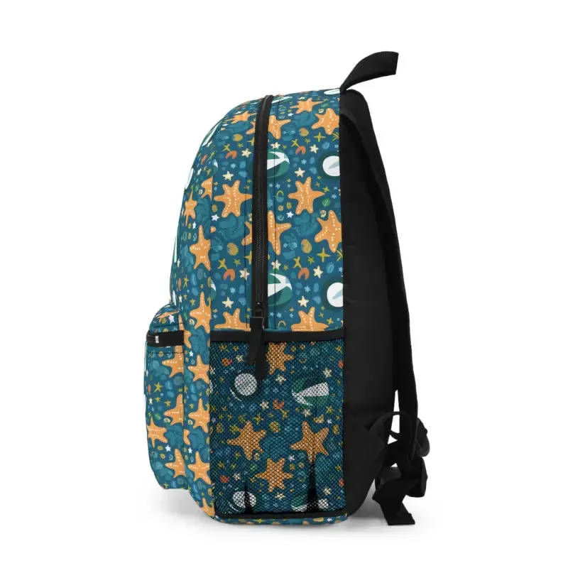 Roomy Marine Creatures Backpack Adjustable Straps