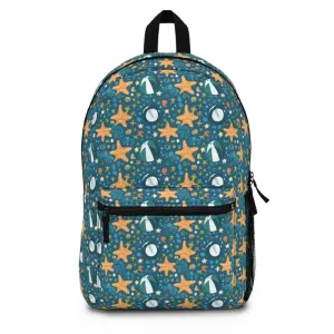 Roomy Marine Creatures Backpack Adjustable Straps
