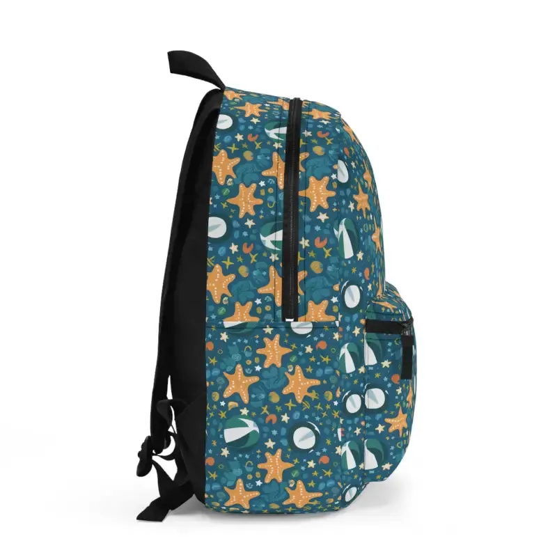 Roomy Marine Creatures Backpack Adjustable Straps