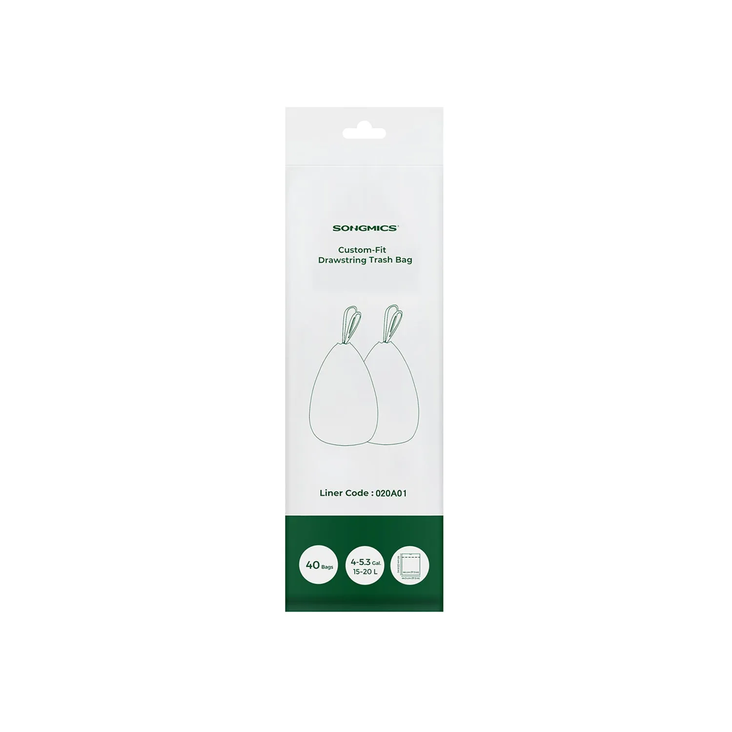Rootz 40 Piece Set Muslin Bags - White Drawstring Bags - Polyethylene Plastic - 15-20 Liter Capacity - Lightweight - 42cm x 60cm - Eco-Friendly