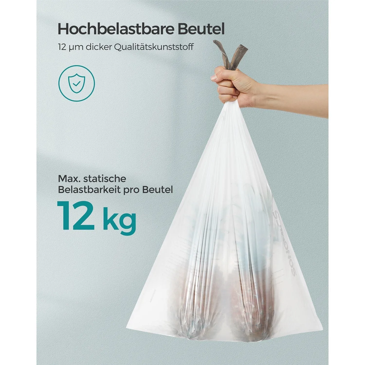 Rootz 40 Piece Set Muslin Bags - White Drawstring Bags - Polyethylene Plastic - 15-20 Liter Capacity - Lightweight - 42cm x 60cm - Eco-Friendly