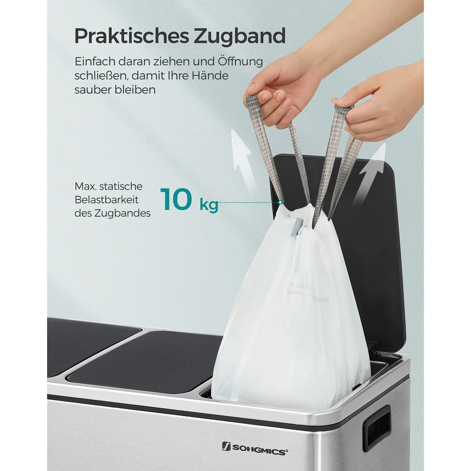Rootz 40 Piece Set Muslin Bags - White Drawstring Bags - Polyethylene Plastic - 15-20 Liter Capacity - Lightweight - 42cm x 60cm - Eco-Friendly