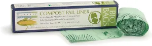 RSVP International Kitchen Collection Compost Pail, 1 Gallon Compostable Bags, Green