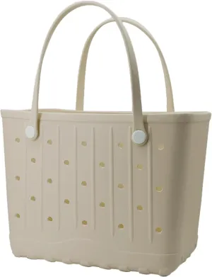 Rubber Beach Tote Bag, Waterproof EVA Travel Tote Washable Beach Handbags for Sports Outdoor Anti-Tip Bag