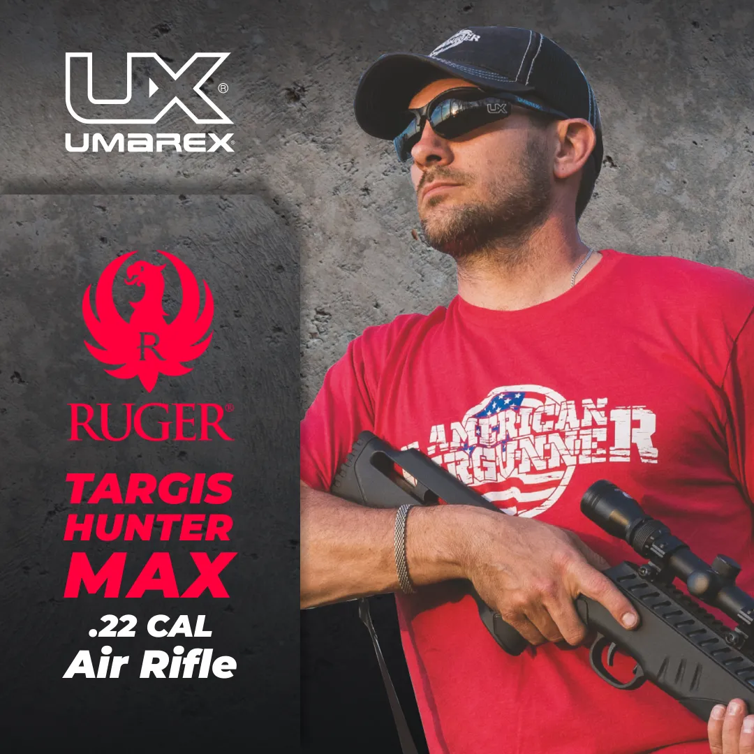 Rugеr Targis Hunter Max .22 Combo (3-9x32 Scope) Gas Piston Break Barrel AirRifle AirGun with Wearable4U 250x Pellets and 100x Targets Bundle