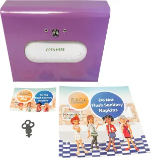 S.A.C. Sanitary Napkin Disposal Bag and Dispenser Starter Set, Lavender