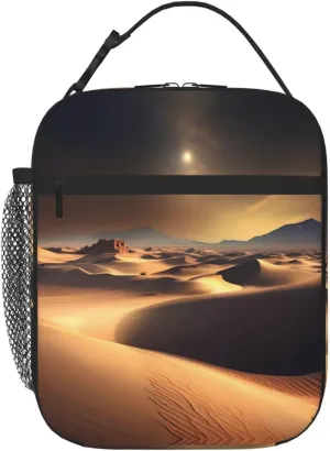 Sahara Desert Portable insulated lunch bag, rich colors, Oxford cloth (100% polyester)   quilting   PEVA