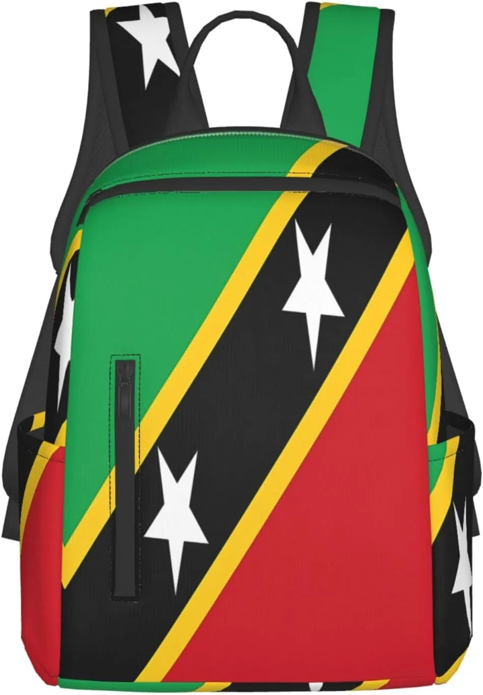 Saint Kitts Nevis Flag Casual Laptop Backpack Travel Rucksack Sports Daypack Adjustable Strap Bags with Multi-Pockets for Working Running Camping