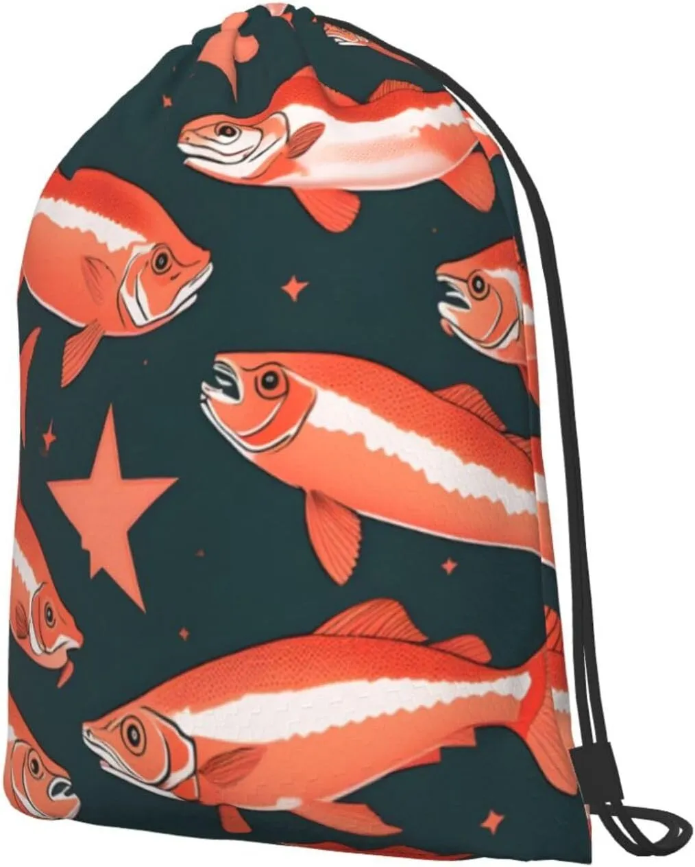 Salmon Drawstring Backpacks Polyester Bag For Yoga Meditation Fitness