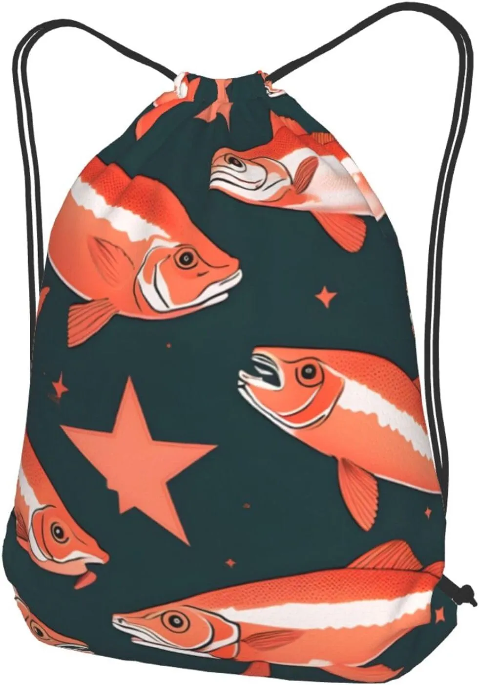 Salmon Drawstring Backpacks Polyester Bag For Yoga Meditation Fitness