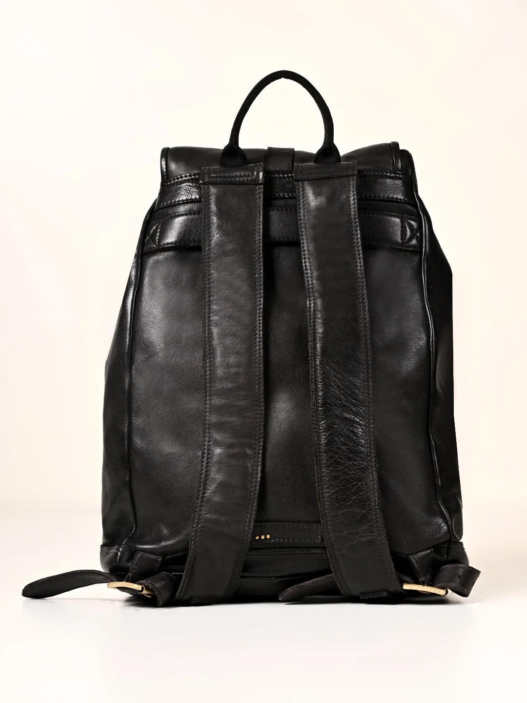 Samba : Real Leather Black Backpack by art n vintage