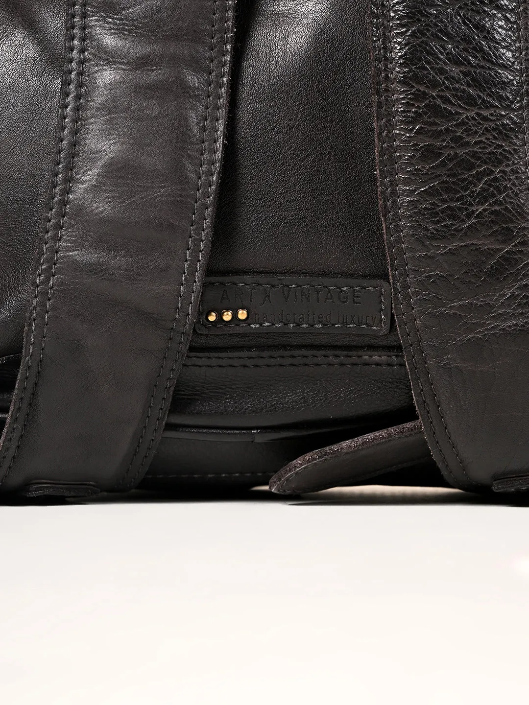 Samba : Real Leather Black Backpack by art n vintage