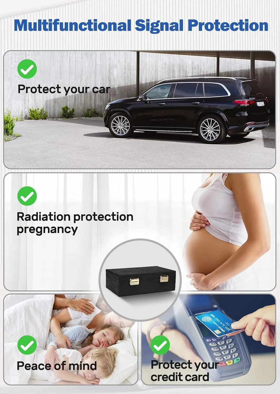 Samfolk Faraday Box & 2 Pack Faraday Bag, Faraday Cage Key Fob Protector, Signal Blocking Box Faraday Key Fob Protector Anti Theft Faraday Pouch for Car Keys Keyless Entry Car Key Protector